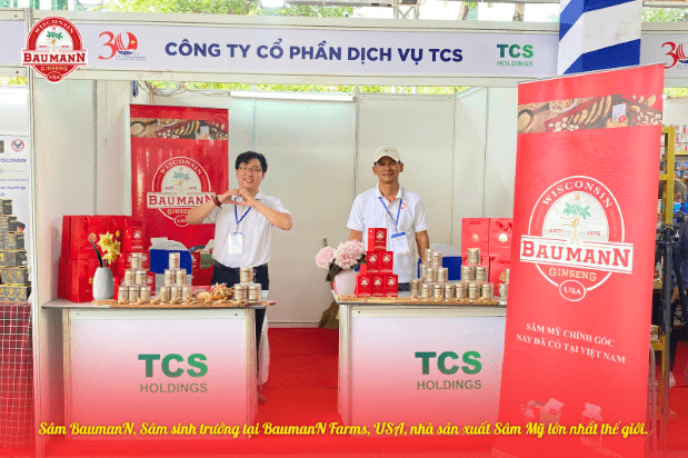 Gian hàng trưng bày nhân sâm Mỹ Baumann tại sự kiện Lễ hội Khám Phá Nông Nghiệp Hoa Kì 2025