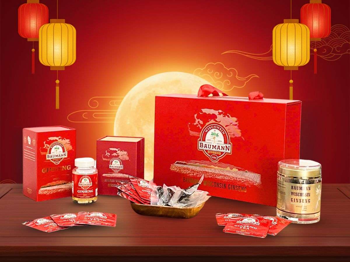 Top 10 món quà tặng sức khỏe ý nghĩa | Set quà tặng sức khỏe nhân sâm Mỹ Baumann Wisconsin