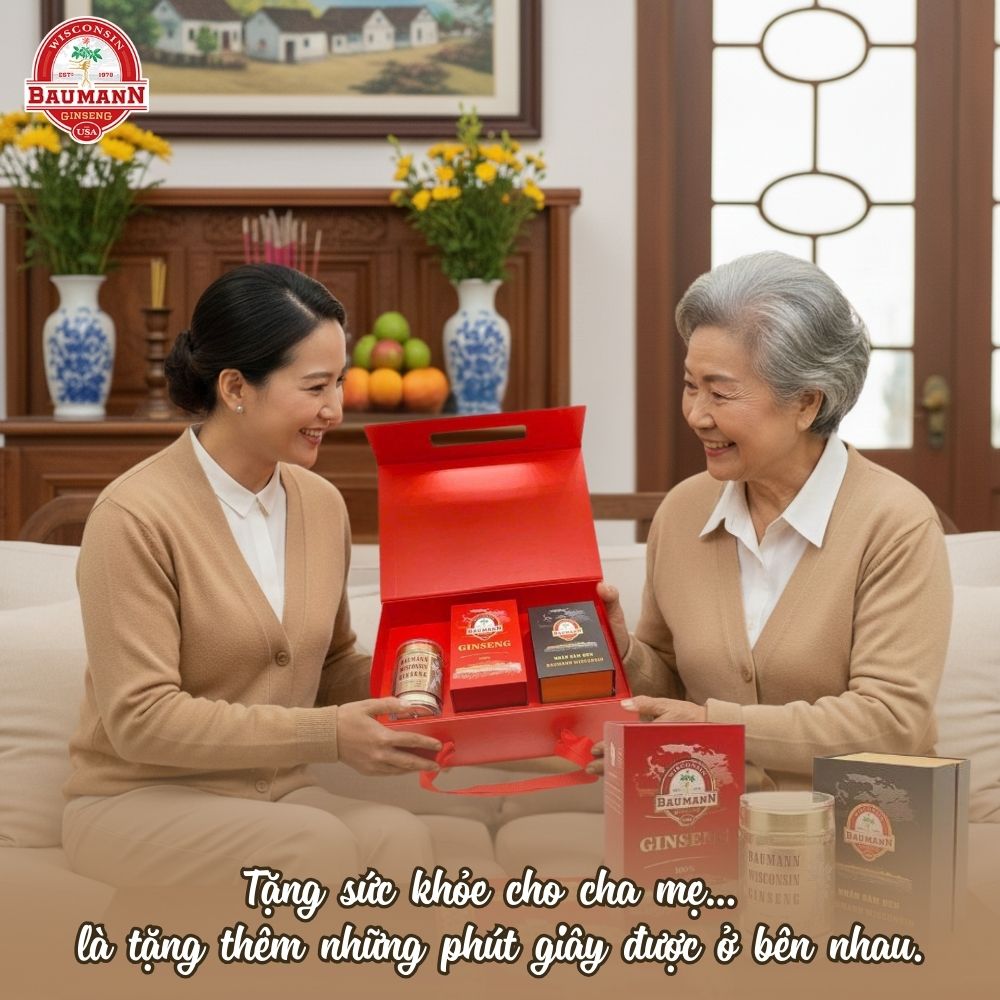 Quà tết sức khỏe nhân sâm mỹ Baumann