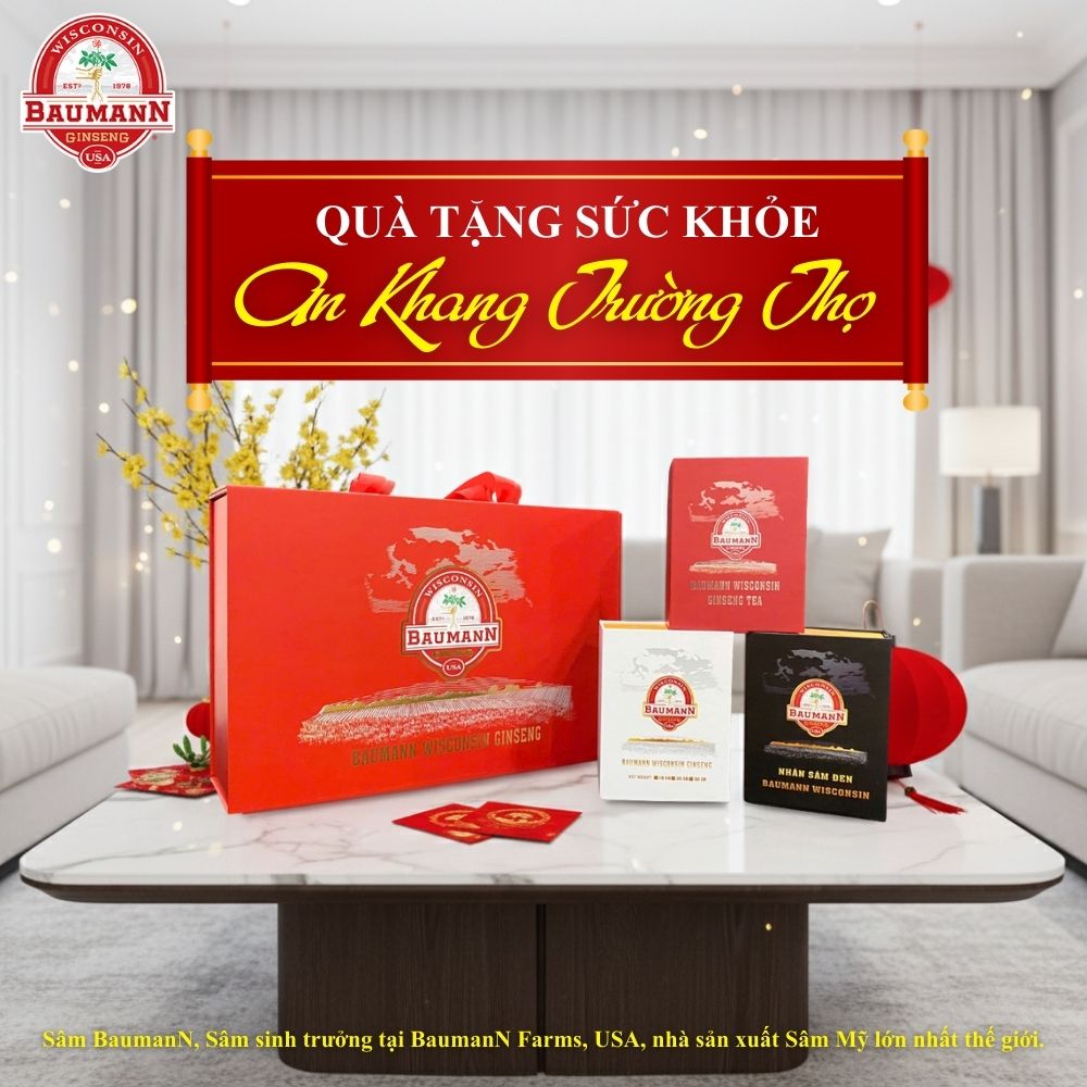 Quà tết sức khỏe nhân sâm mỹ Baumann