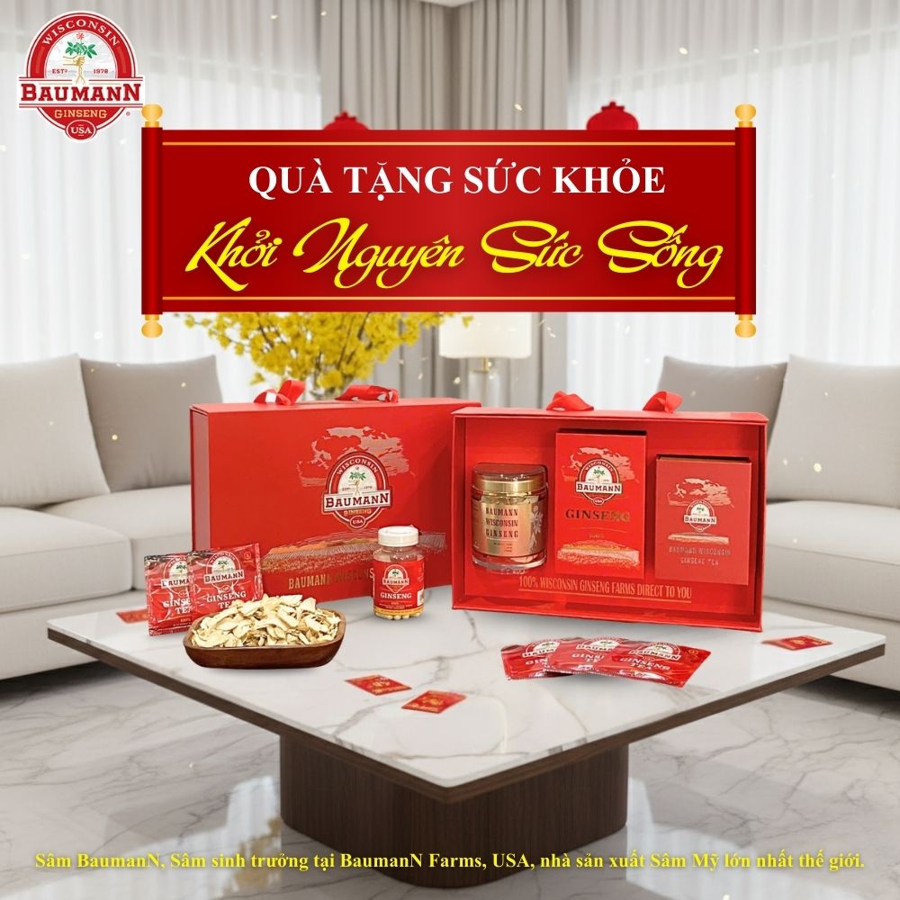 Quà tết sức khỏe nhân sâm mỹ Baumann