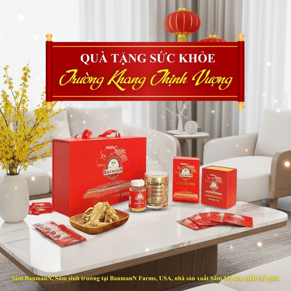 Quà tết sức khỏe nhân sâm mỹ Baumann