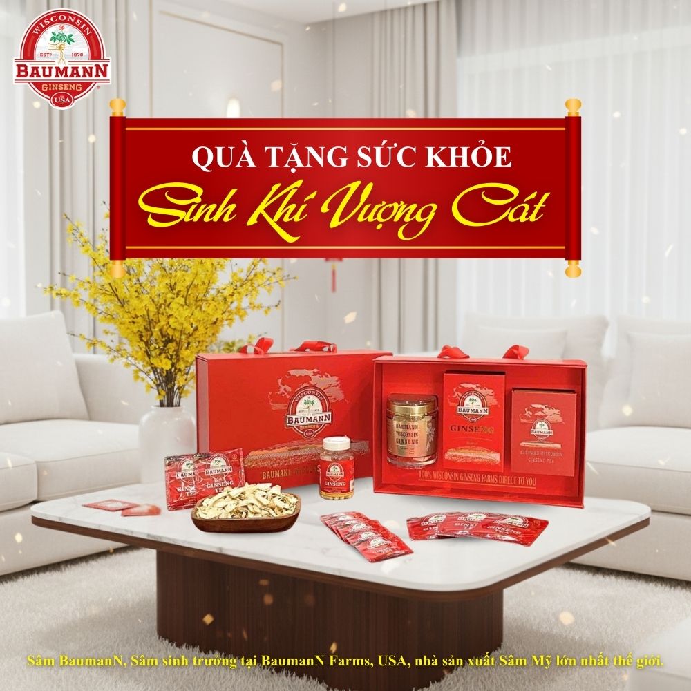 Quà tết sức khỏe nhân sâm mỹ Baumann