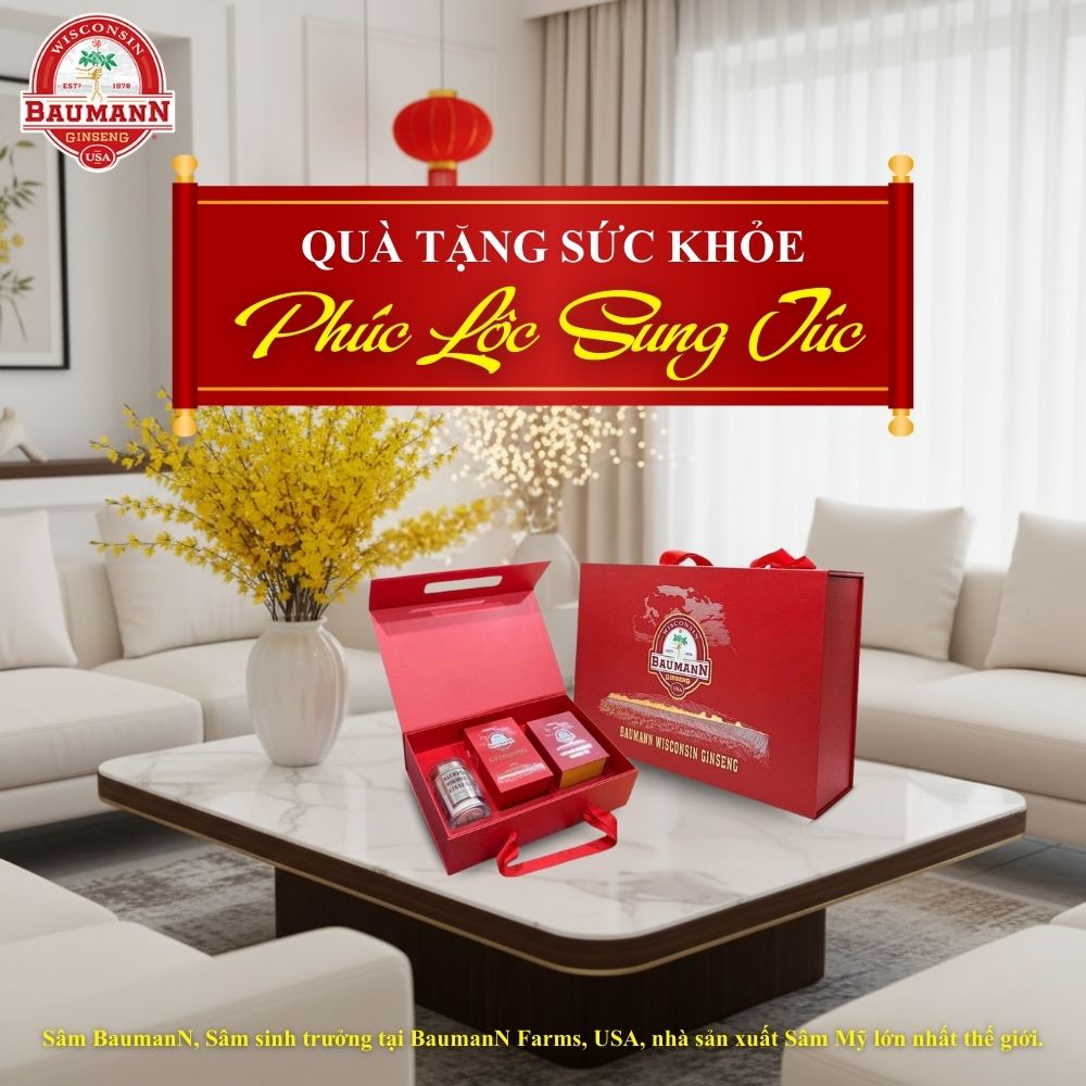 Quà tết sức khỏe nhân sâm mỹ Baumann