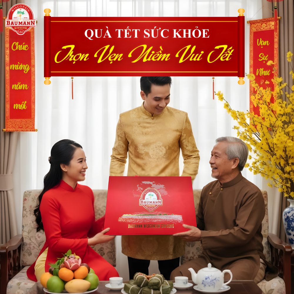 Quà tết sức khỏe nhân sâm mỹ Baumann