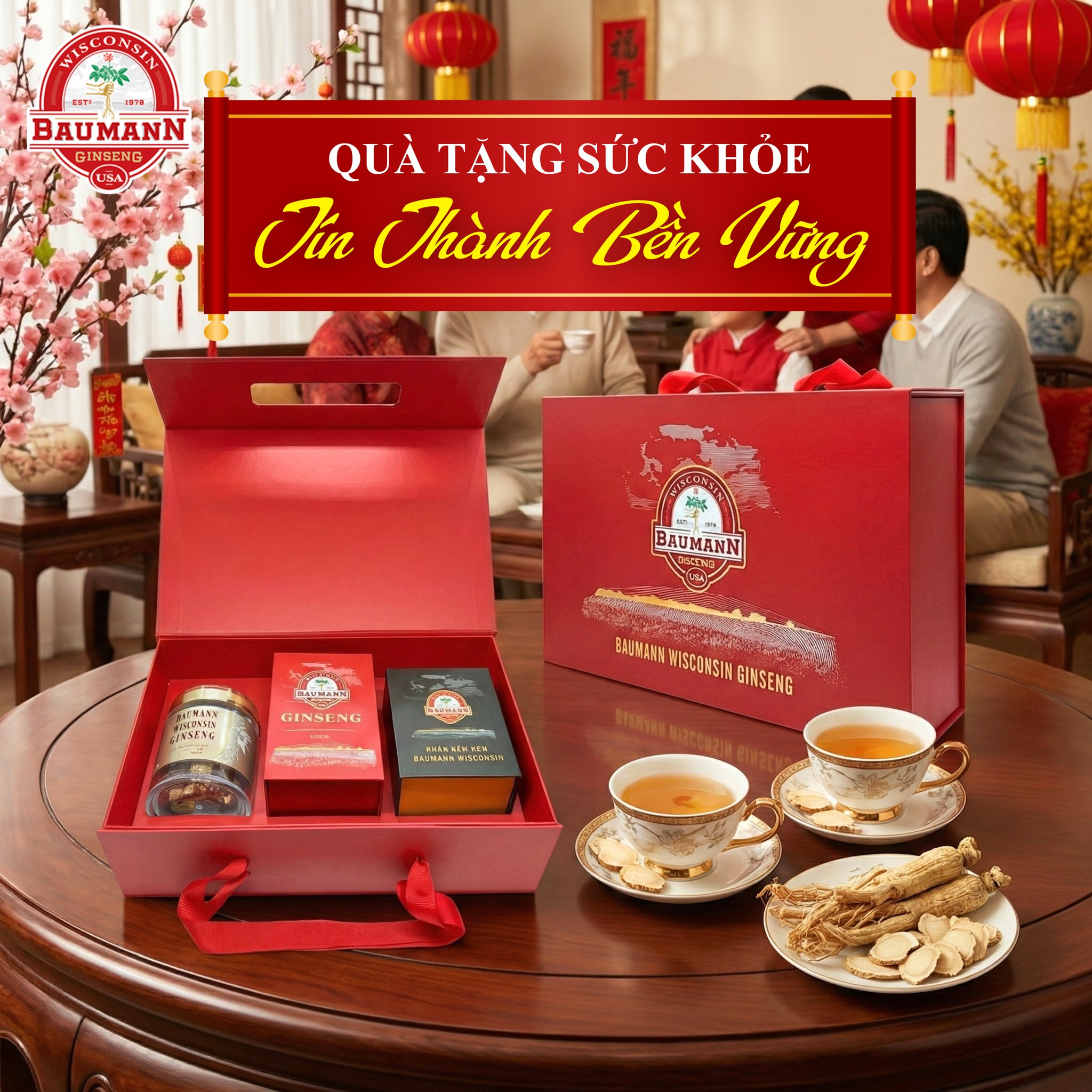 QUÀ TẾT DOANH NGHIỆP CAO CẤP: NÂNG TẦM VỊ THẾ VỚI NHÂN SÂM MỸ BAUMANN WISCONSIN